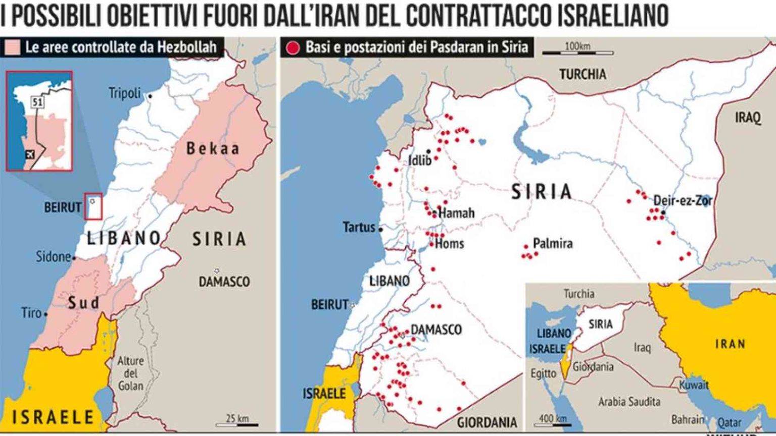La "risposta" di Israele all'attacco dell'Iran: dove può colpire