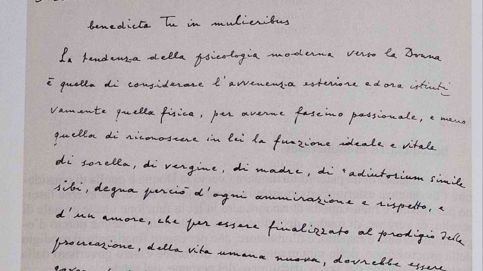 Un inedito di Paolo VI sulle donne e Maria: il testo autografo