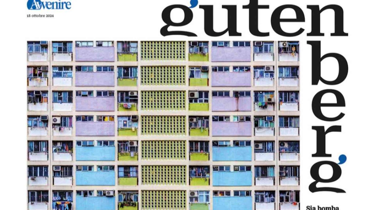 Megalopoli a due volti sul nuovo “Gutenberg” in edicola venerdì 18 ottobre