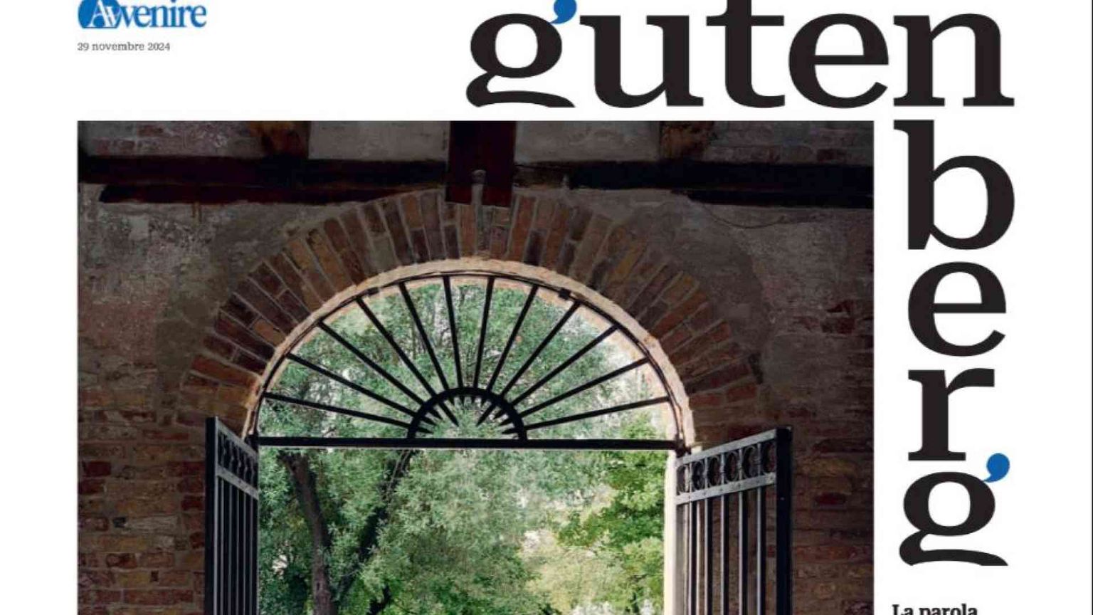 Venerdì 29 novembre un "Gutenberg" nel silenzio e nell'attesa