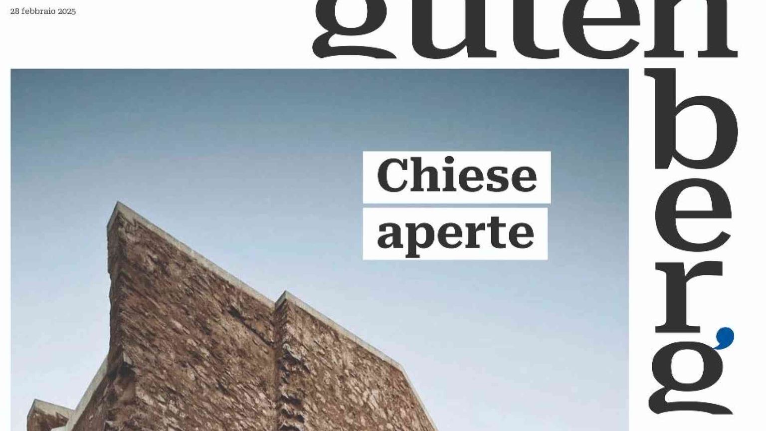 Chiese aperte e reinventate su "Gutenberg" del 28 febbraio