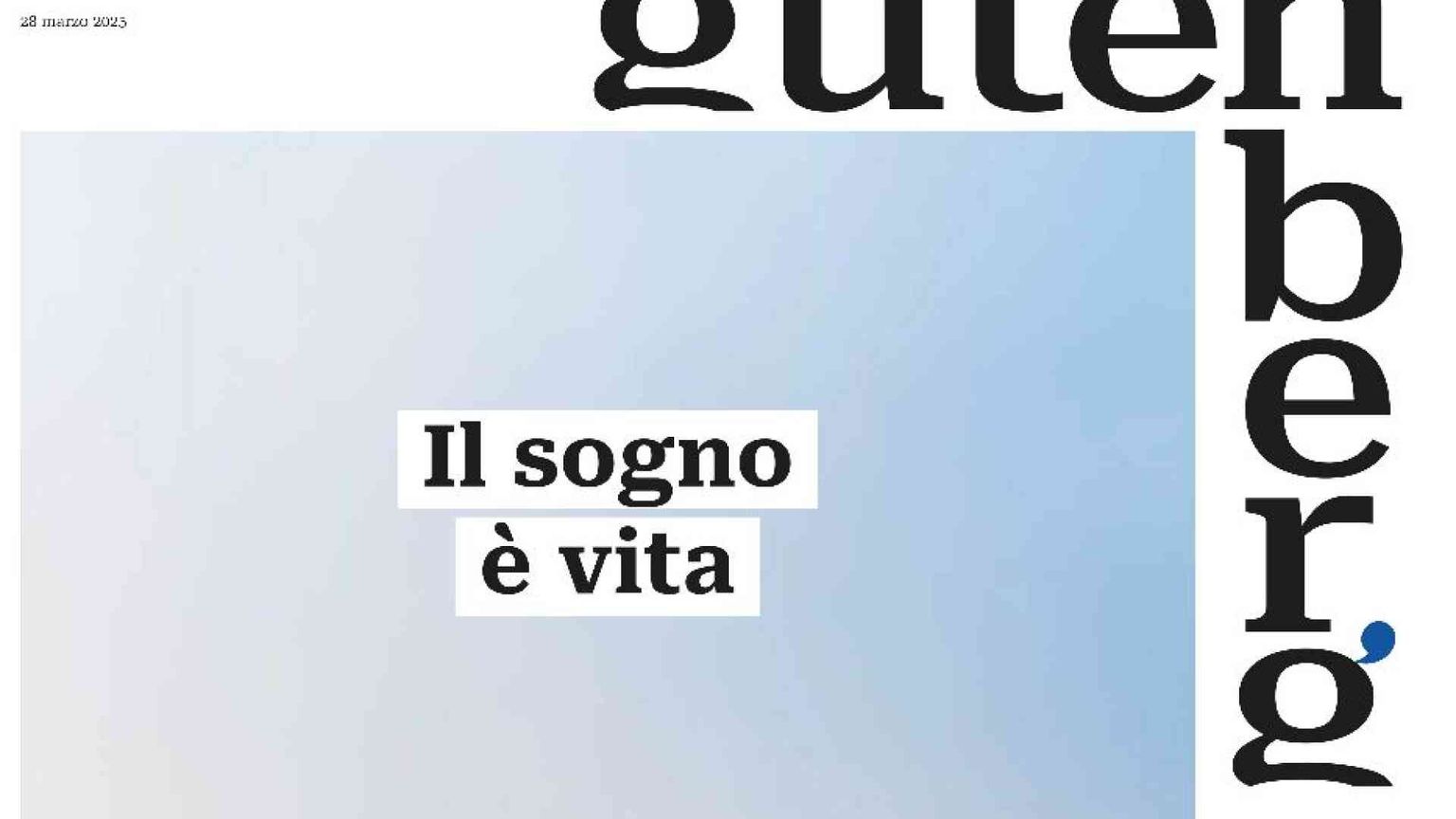 Il 28 marzo “Gutenberg” indaga il sogno