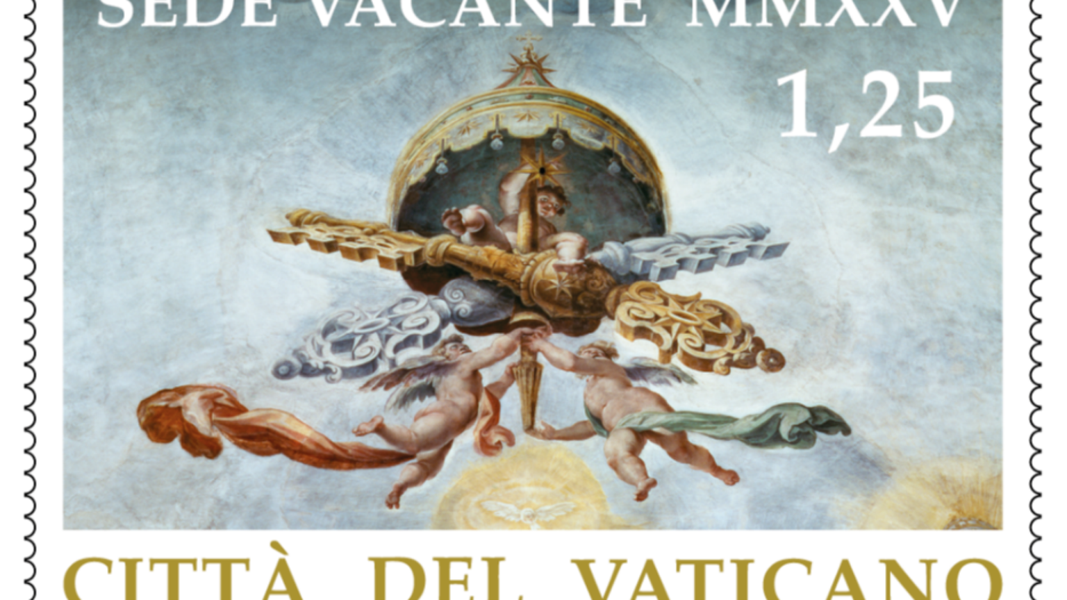 La Sede Vacante ha anche i suoi 4 francobolli. Ecco come sono fatti