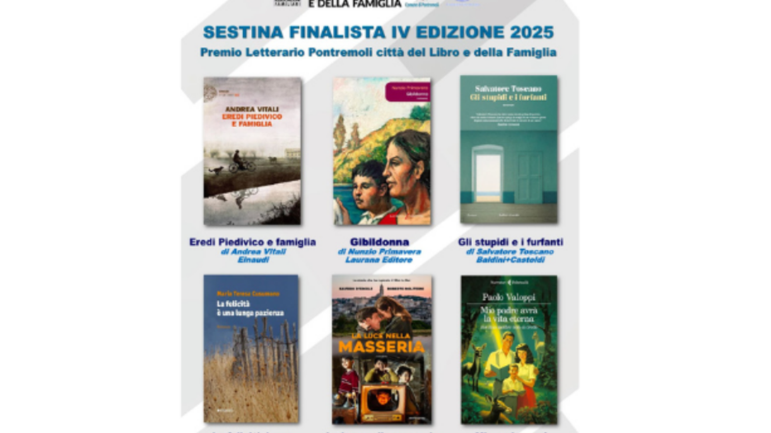 Premio "Pontremoli Città del Libro e della Famiglia", ecco la sestina finalista