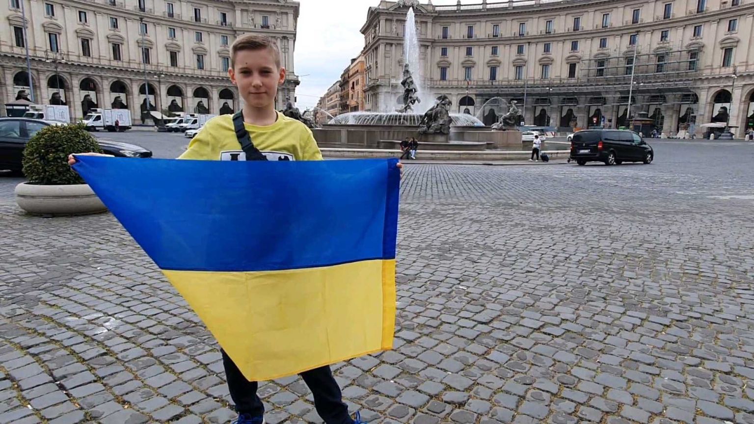 Il giovane Denys, dall'Ucraina pattinando per la pace