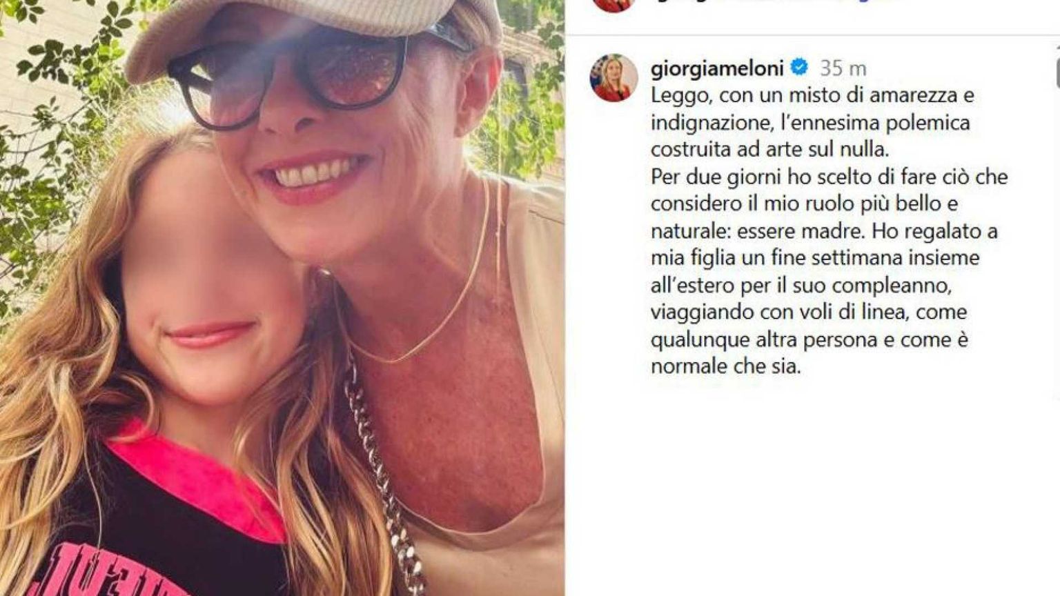 Meloni a New York con la figlia: «Rivendico il diritto ad essere madre»