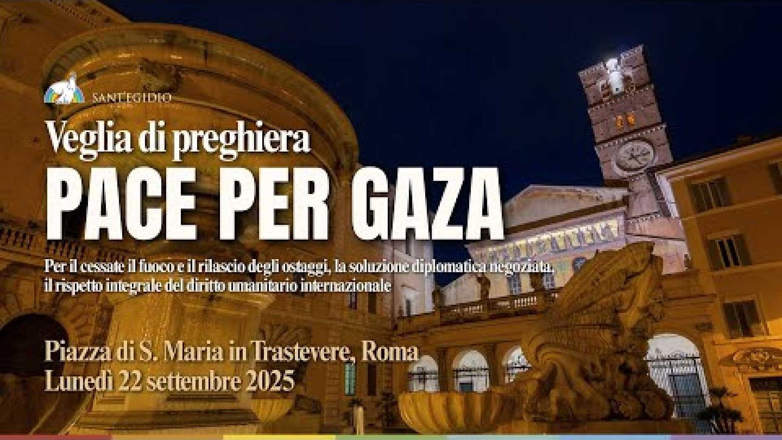 "Pace per Gaza": la veglia di preghiera di Sant'Egidio