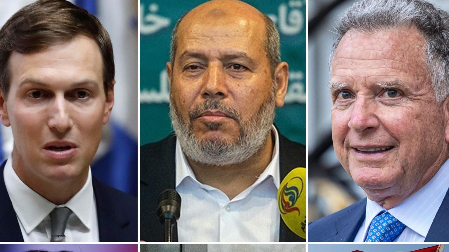 I volti di alcuni dei negoziatori per l'accordo a Gaza