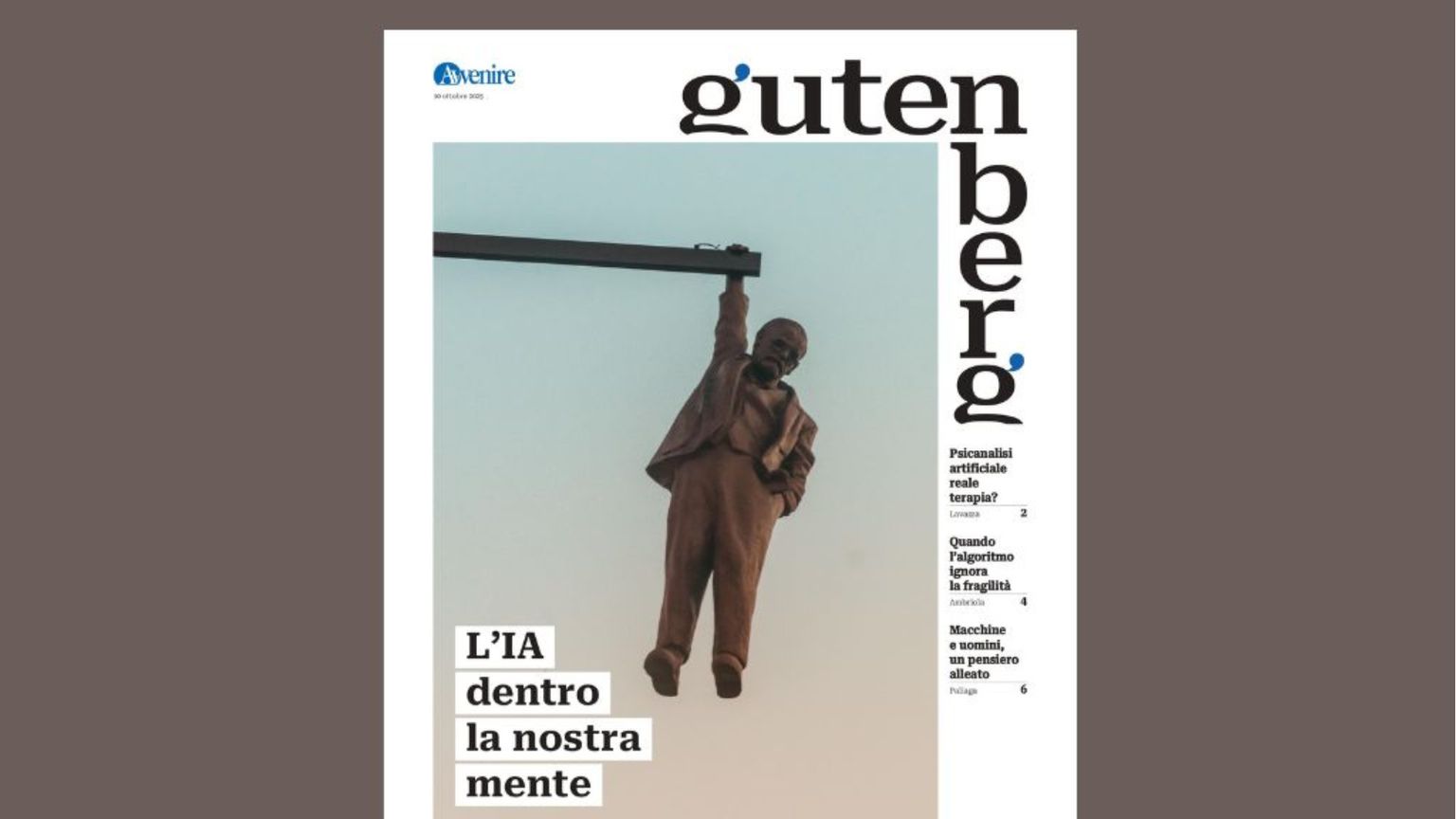 Gutenberg del 10 ottobre: quando l'IA entra nella nostra mente