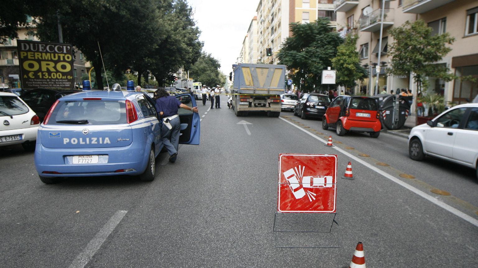 Un incidente stradale a Roma