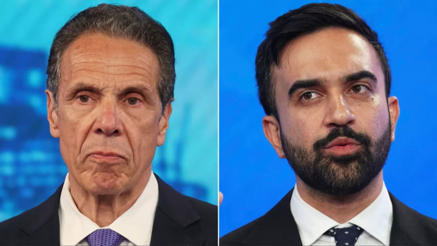 Andrew Cuomo (a sinistra) e Zohran Mamdani (a destra)