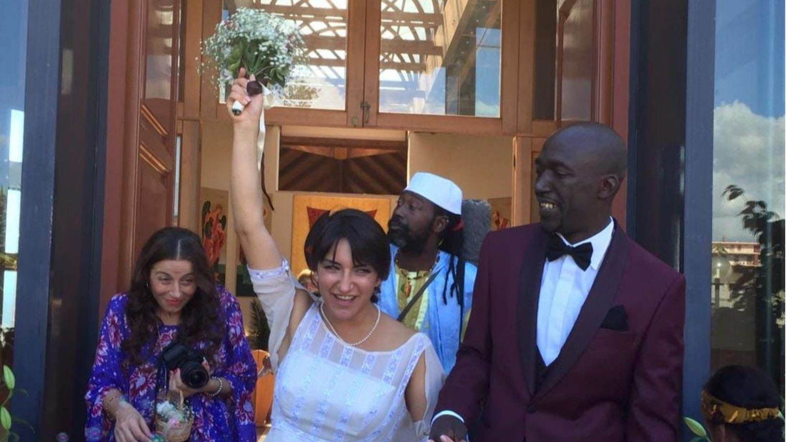 Bruna e Amadou nel giorno del matrimonio