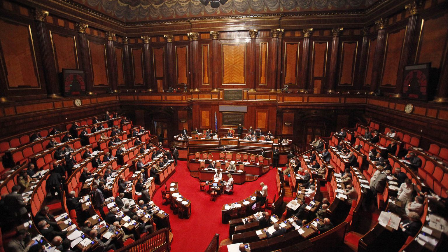 L'Aula del Senato durante la discussione della manovra negli anni scorsi. Foto d'archivio