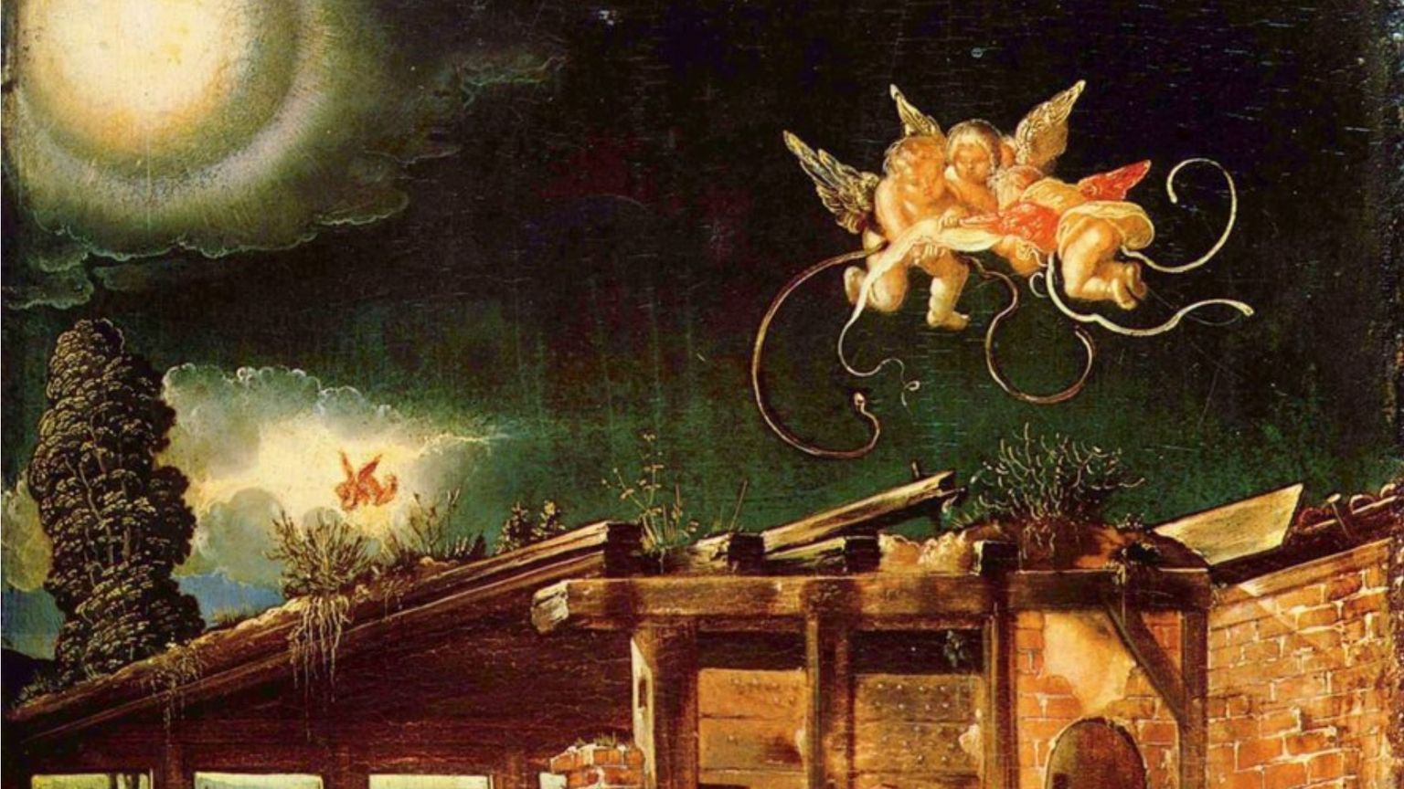 Luna e stelle “dentro” la Natività: anche il creato adora