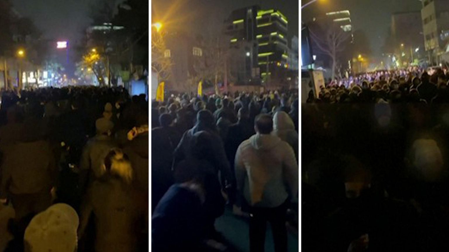 Le immagini filtrate attraverso i social mostrano migliaia di persone in marcia lungo Pasdaran Avenue, e Teheran / ANSA