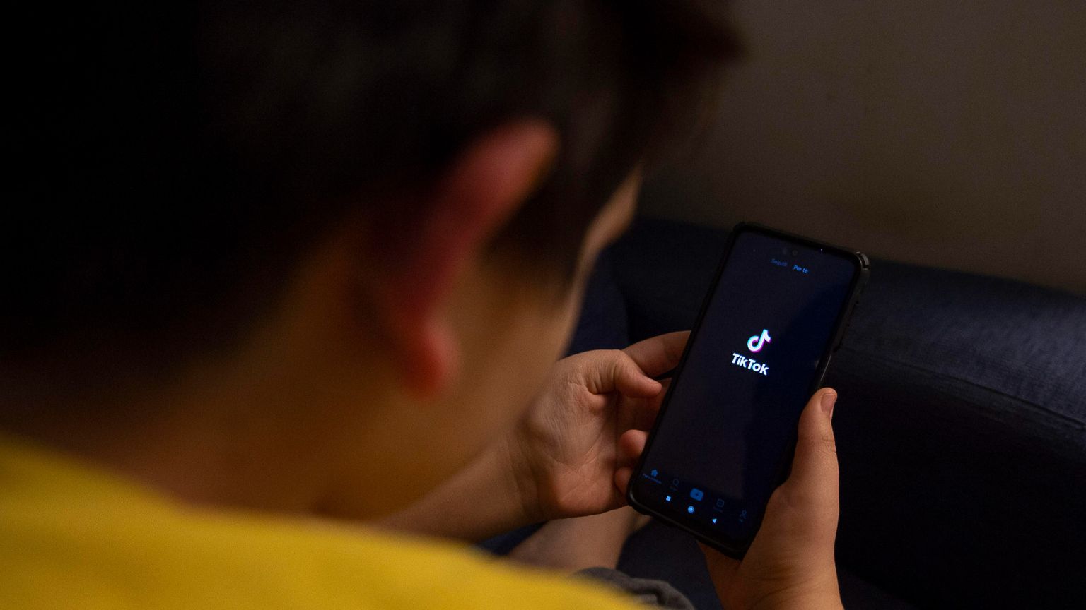 Un ragazzino su TikTok / ANSA