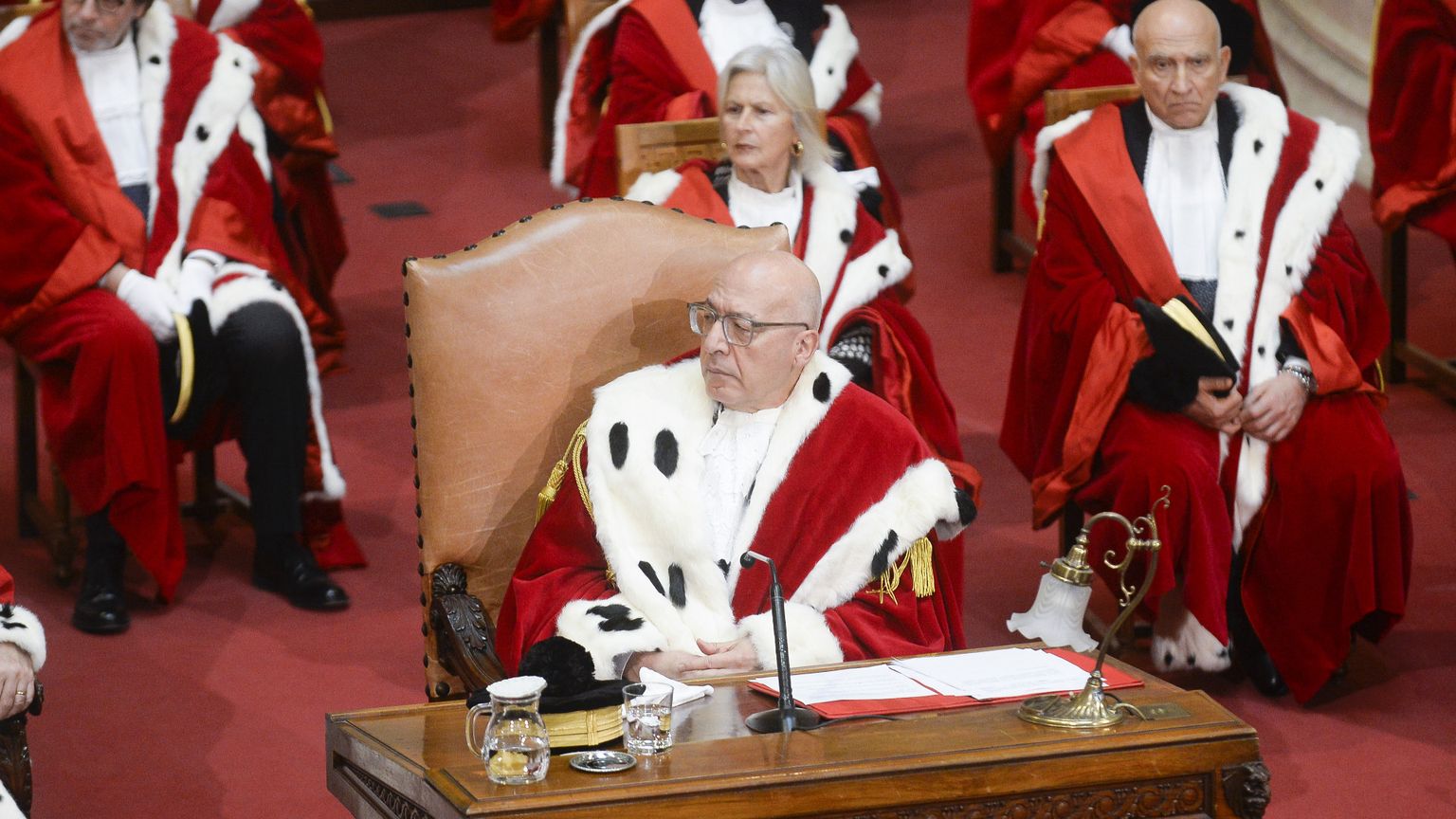Il primo presidente della Corte di Cassazione Pasquale D'Ascola durante la cerimonia dell'inaugurazione dell'anno giudiziario