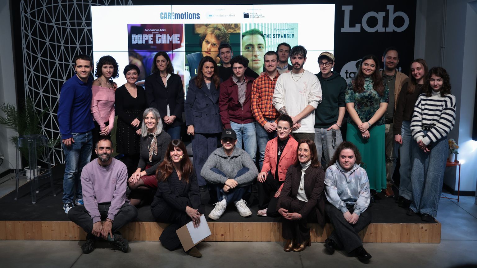 Un momento della conferenza di presentazione dei cortometraggi. Foto ufficio stampa Fondazione Msd