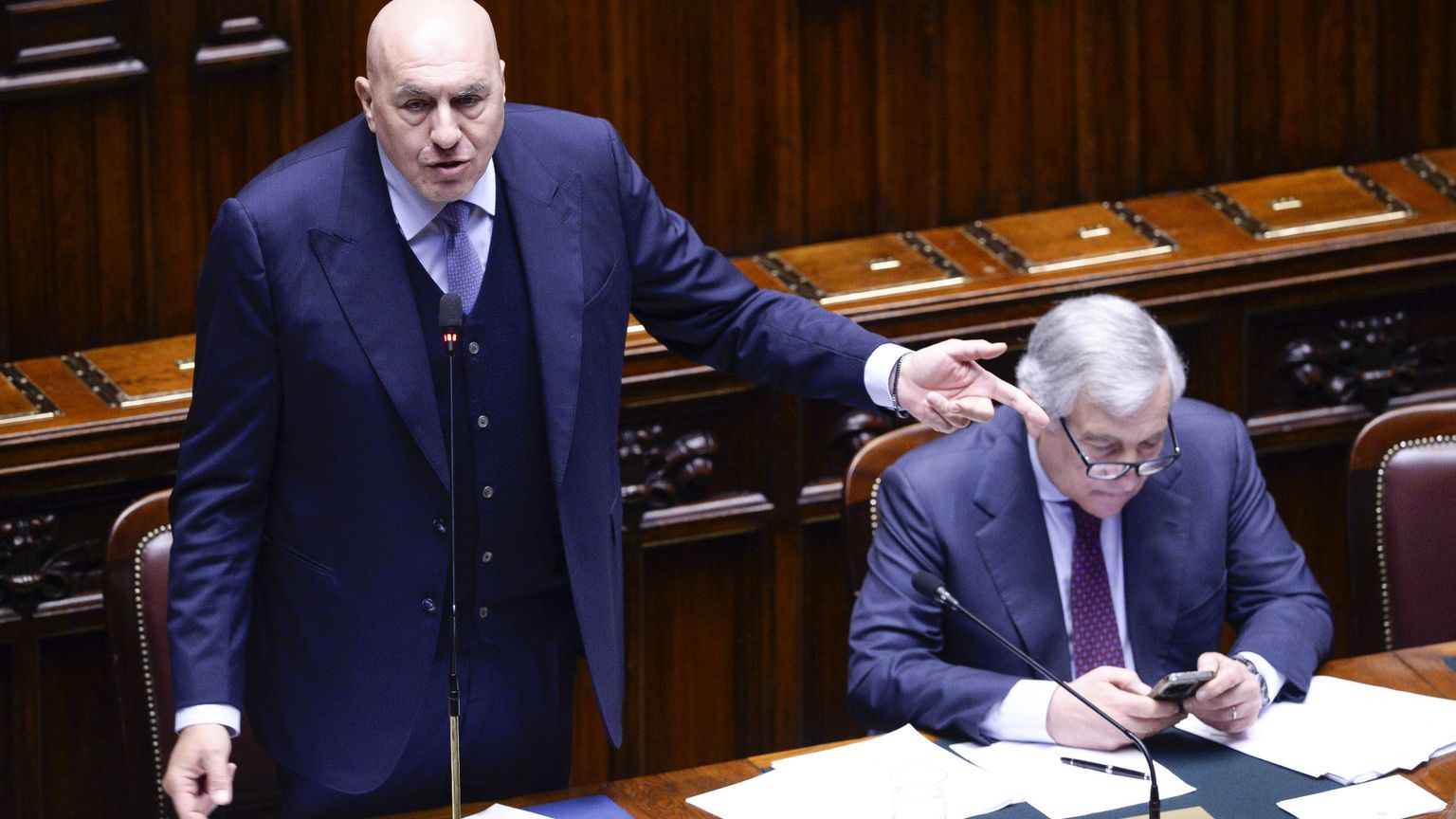 Guido Crosetto e Antonio Tajani alla Camera dei deputati