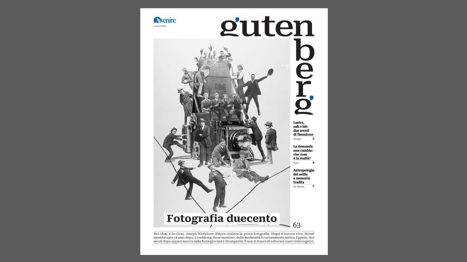 Sul nuovo Gutenberg la fotografia fa duecento