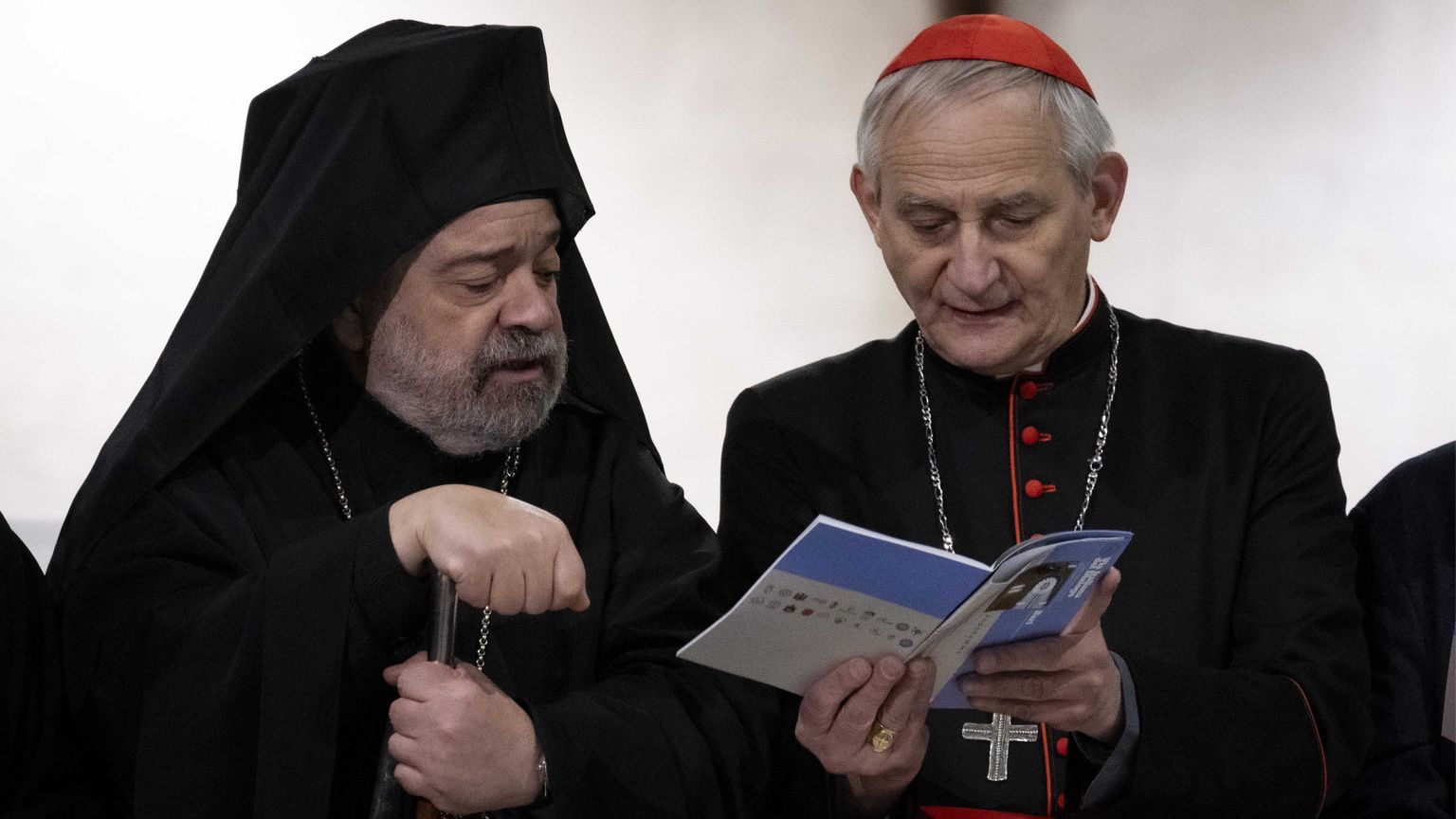 Zuppi assieme a Polykarpos, metropolita d'Italia ed esarca dell'Europa Meridionale, al recente Simposio delle Chiese cristiane che sono in Italia