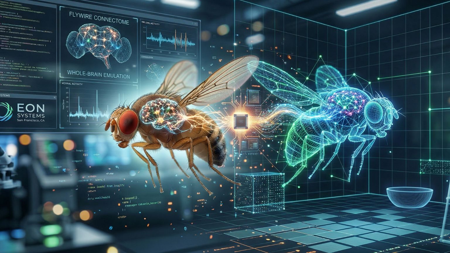 Replicato il cervello di una mosca, può “vivere” in un ambiente digitale