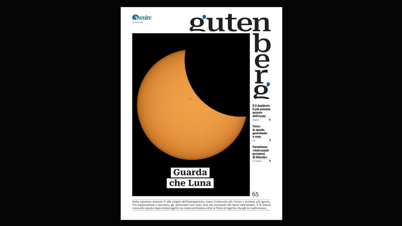 Guarda che Luna... Sfide tecnologiche e immaginario su Gutenberg del 27 marzo