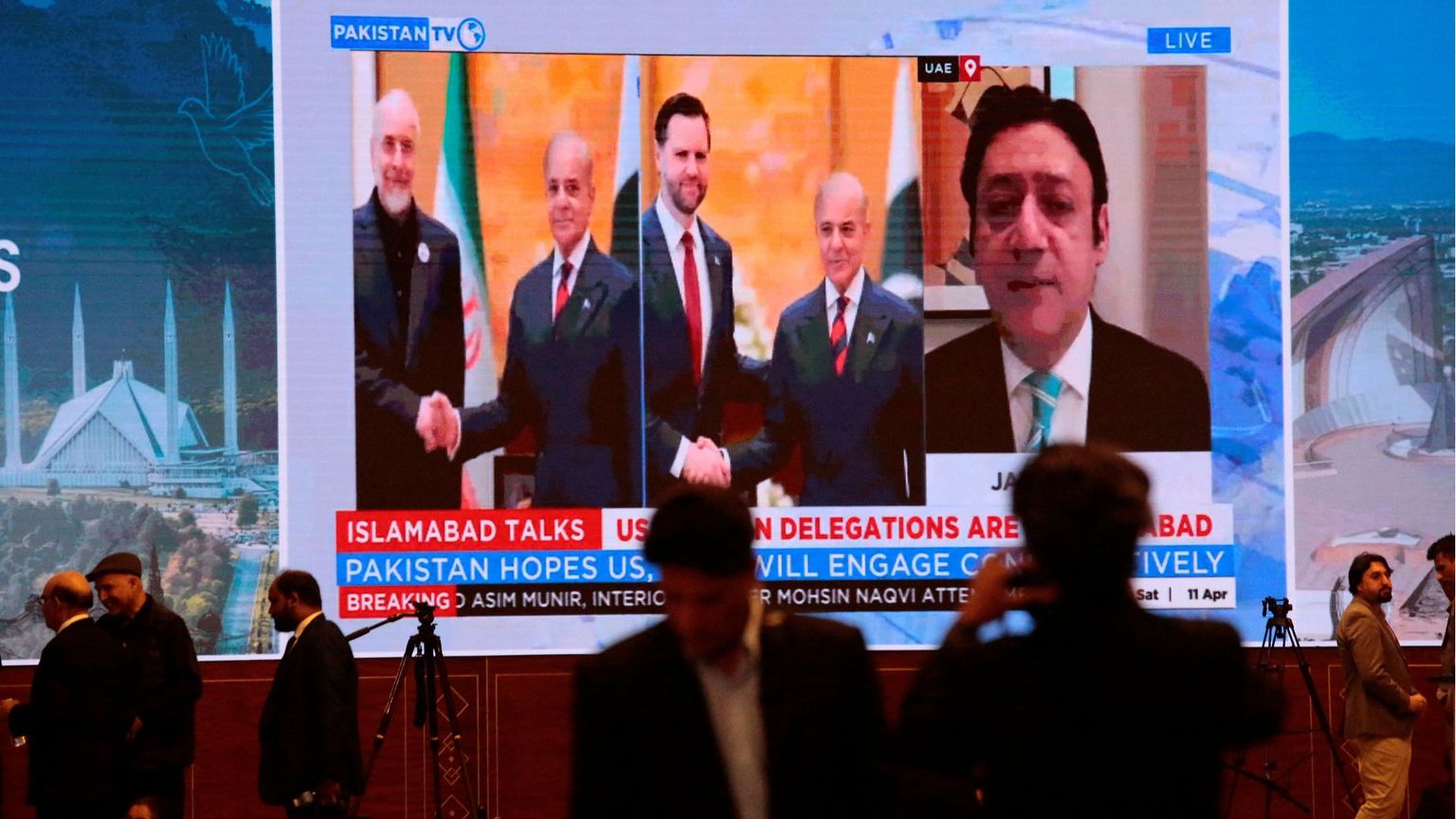 Lo schermo in una sala stampa