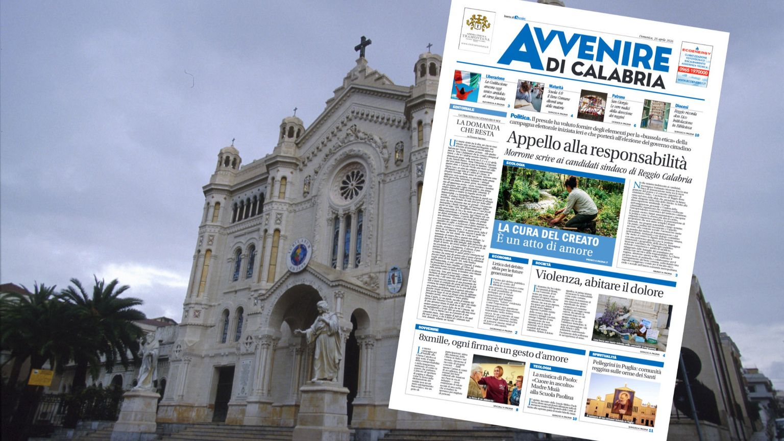 Domani torna in edicola Avvenire di Calabria: l'appello di Morrone ai candidati, il dossier su San Giorgio e la sfida ecologica