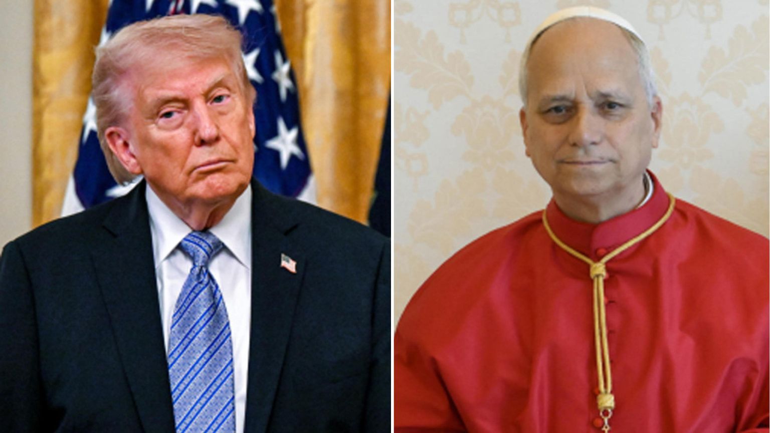 In una combo Donald Trump e Papa Leone XIV / Ansa