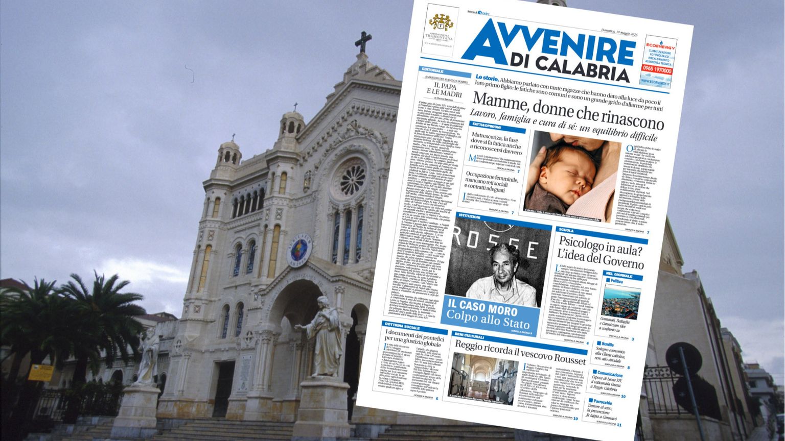 Domani torna in edicola Avvenire di Calabria: la maternità, il caso Moro, la sfida elettorale per Reggio e il primo anno di Leone XIV