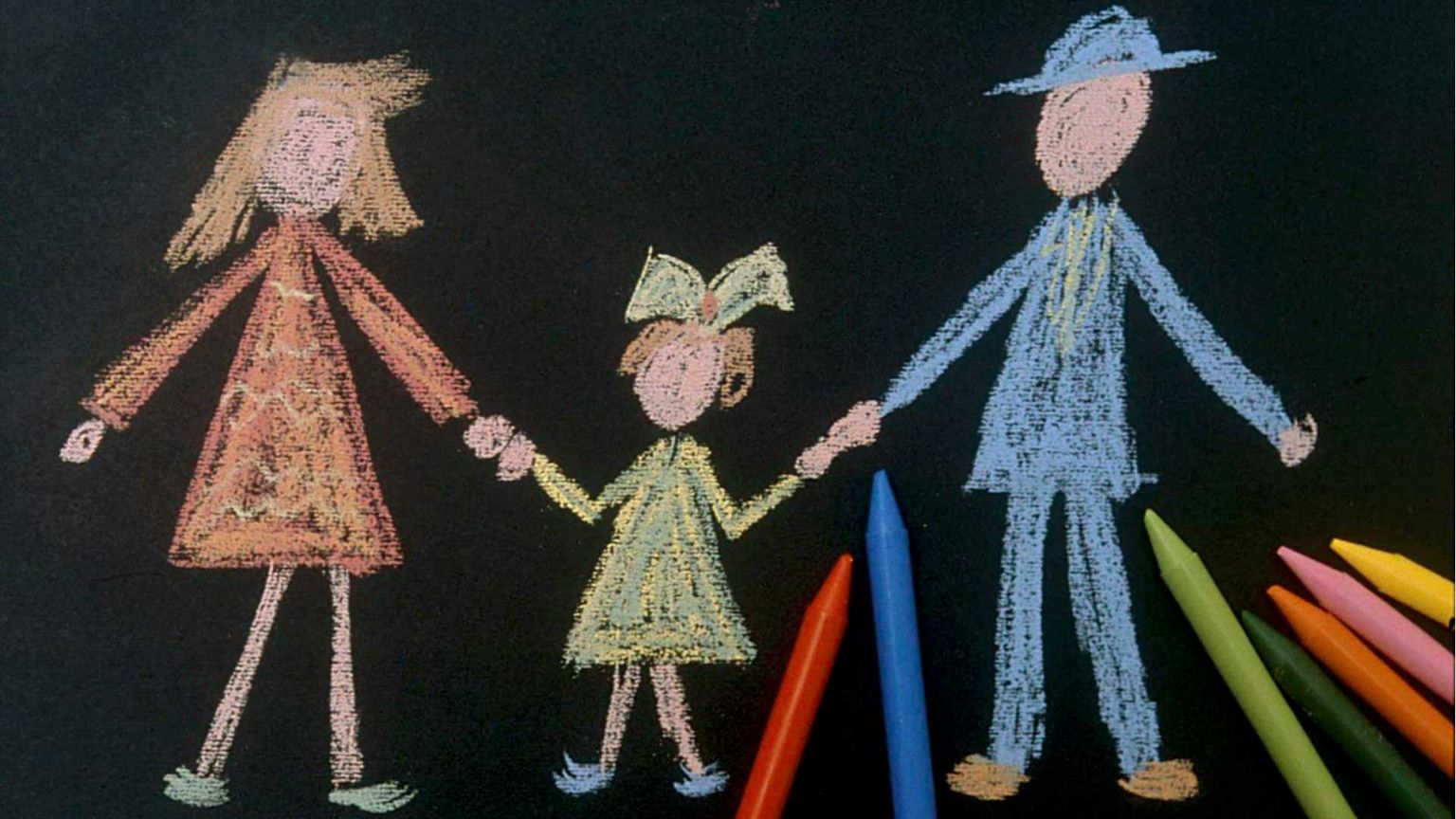 Una famiglia nel disegno di un bambino