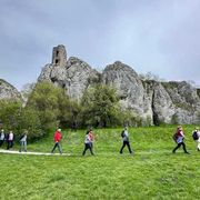 Pellegrini sul Monte Sacro che sovrasta Mikulov