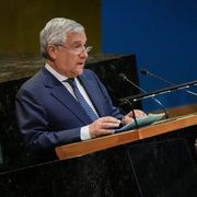 Il ministro degli Esteri Antonio Tajani parla all'Onu