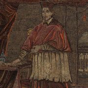 Il mosaico in piume che ritrae Giulio Rospigliosi