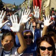 Un momento dell'ultima Marcia Perugia-Assisi