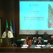Un momento dell'inaugurazione dell'anno accademico alla Lumsa, durante il discorso del rettore Bonini. Foto Lumsa
