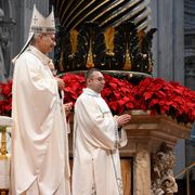 Un momento della celebrazione di stamani mattina nella basilica di San Pietro