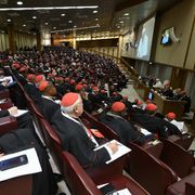 Un momento della sessione conclusiva del Concistoro straordinario nell'Aula del Sinodo