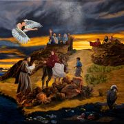 Alessandro Fantera, La famiglia esule, olio su tela