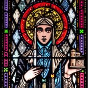 Harry Clarke, “Santa Brigida”, vetrata. Ballinrobe, chiesa di Santa Maria / WikiCommons