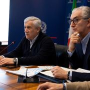 Il ministro degli esteri Antonio Tajani, durante la riunione in unità di crisi, alla Farnesina, per discutere sulla situazione in Iran e Medi Oriente