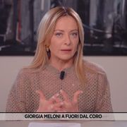 Un frame mostra Giorgia Meloni mentre interviene al programma 'Fuori dal coro' su Rete 4. Foto Ansa