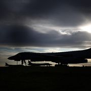 I bombardieri B-1 Lancer dell'aeronautica militare statunitense nella base RAF di Fairford, nel sud-ovest dell'Inghilterra