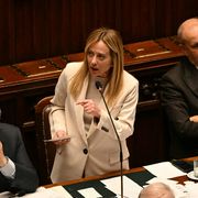 La premier Giorgia Meloni in aula al Senato. Foto Ansa
