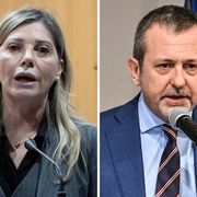 Nella combo, il capo di gabinetto del ministero della Giustizia Giusi Bartolozzi (S) e il sottosegretario Andrea Delmastro. Foto ANSA