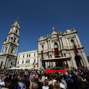 Il santuario della Madonna del Rosario a Pompei che Leone XIV visiterà venerdì / Ansa