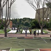 Come sarà il nuovo angolo del curling vicino il Colosseo. Foto Sport e Salute