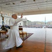 Papa Leone XIV in piazza San Pietro per l'udienza generale di oggi, 3 giugno 2026 / VATICAN MEDIA