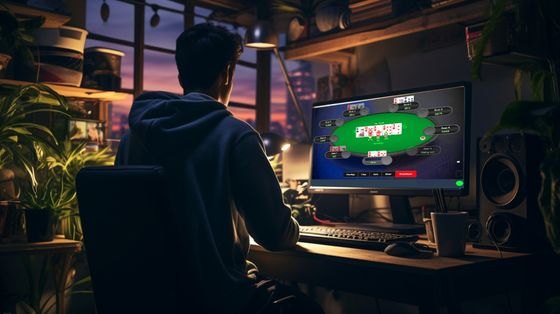 Un giovane alle prese con il poker online. Foto d'archvio